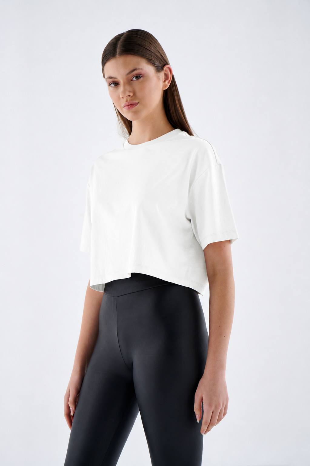 Crop Top Damen - 100% Baumwolle - Bauchfrei T-Shirt Kurzarm