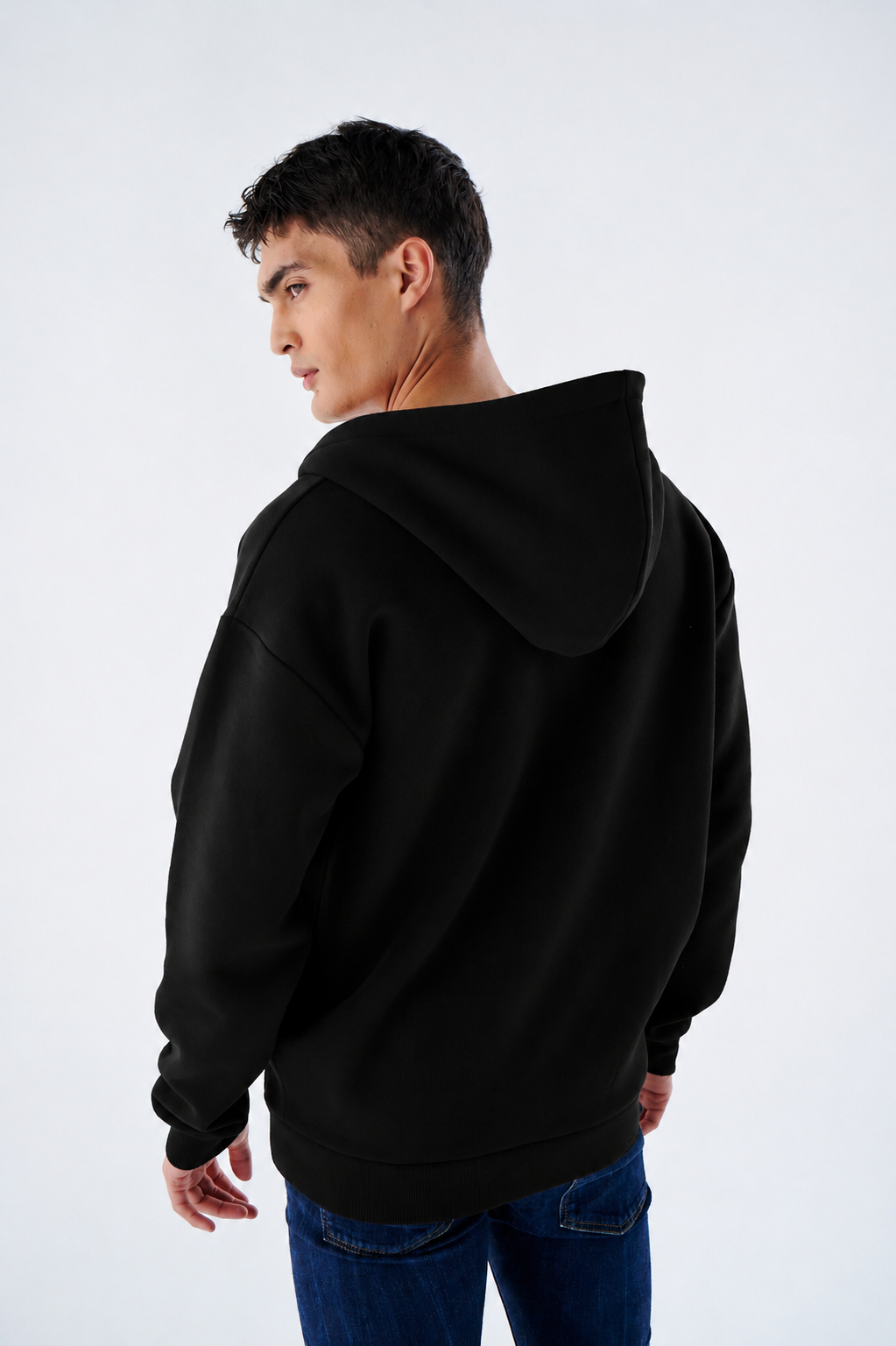Herren Heavyweight Zip Hoodie mit Reißverschluss aus Baumwollmix