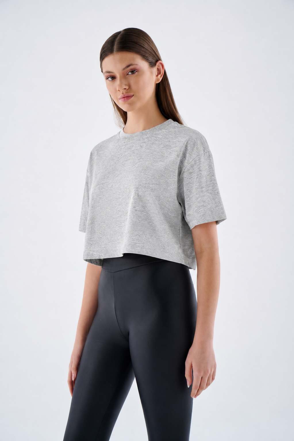 Crop Top Damen - 100% Baumwolle - Bauchfrei T-Shirt Kurzarm