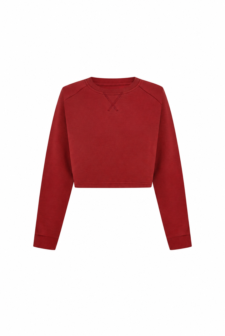 Damen Heavyweight Crop Sweatshirt aus Baumwollmix