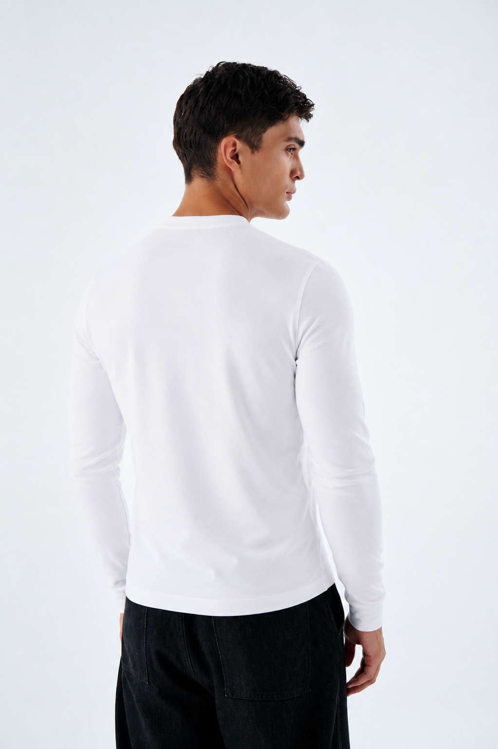 Herren Slim Fit Longsleeve aus Baumwollmix