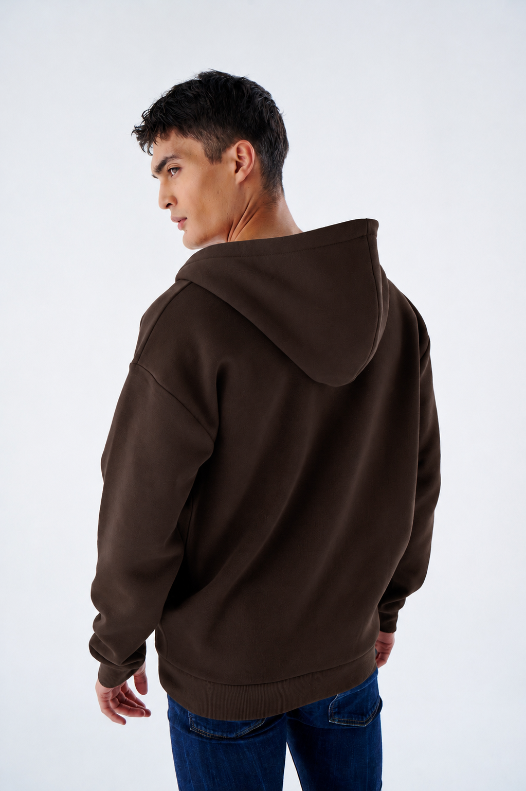 Herren Heavyweight Zip Hoodie mit Reißverschluss aus Baumwollmix