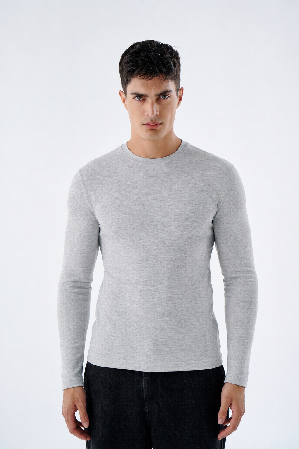 Herren Slim Fit Longsleeve aus Baumwollmix