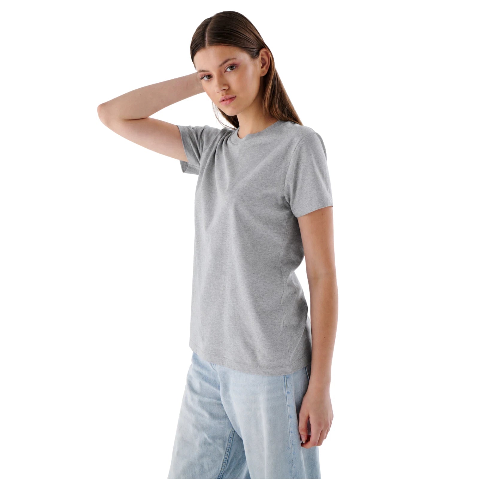 Damen Basic T-Shirt aus 100 % Jersey-Baumwolle mit Rundhals