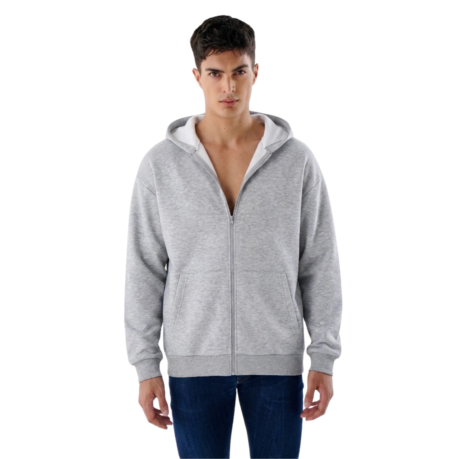 Herren Heavyweight Zip Hoodie mit Reißverschluss aus Baumwollmix