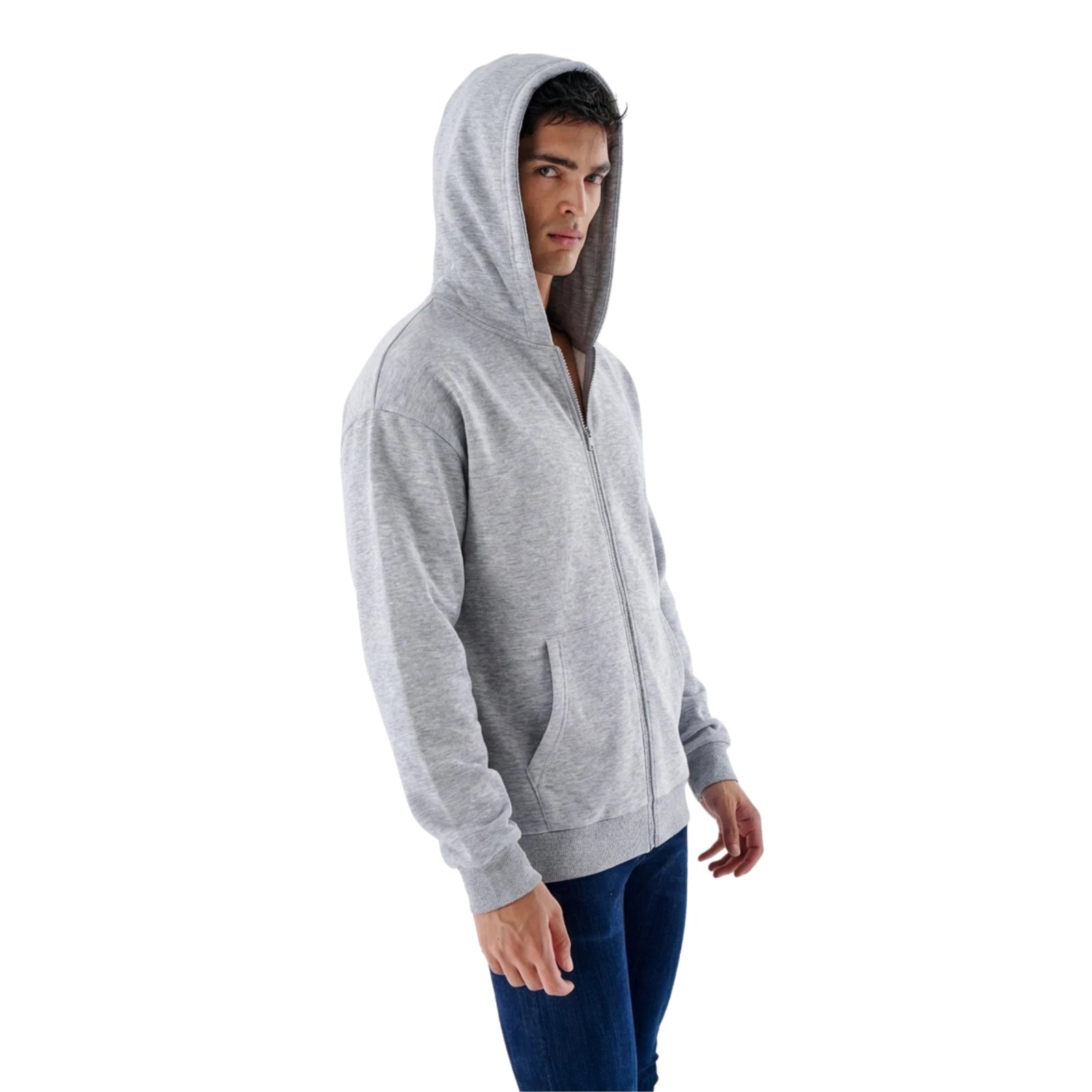 Herren Heavyweight Zip Hoodie mit Reißverschluss aus Baumwollmix
