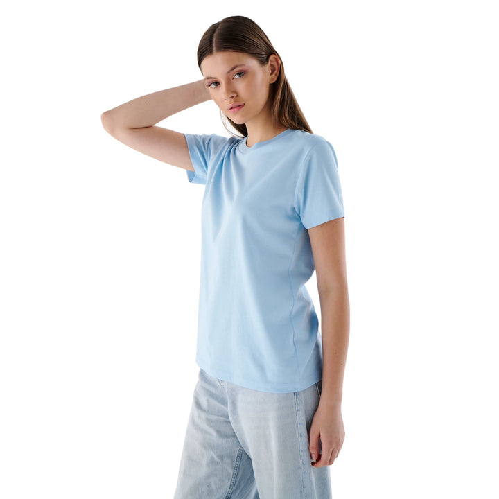 Damen Basic T-Shirt aus 100 % Jersey-Baumwolle mit Rundhals