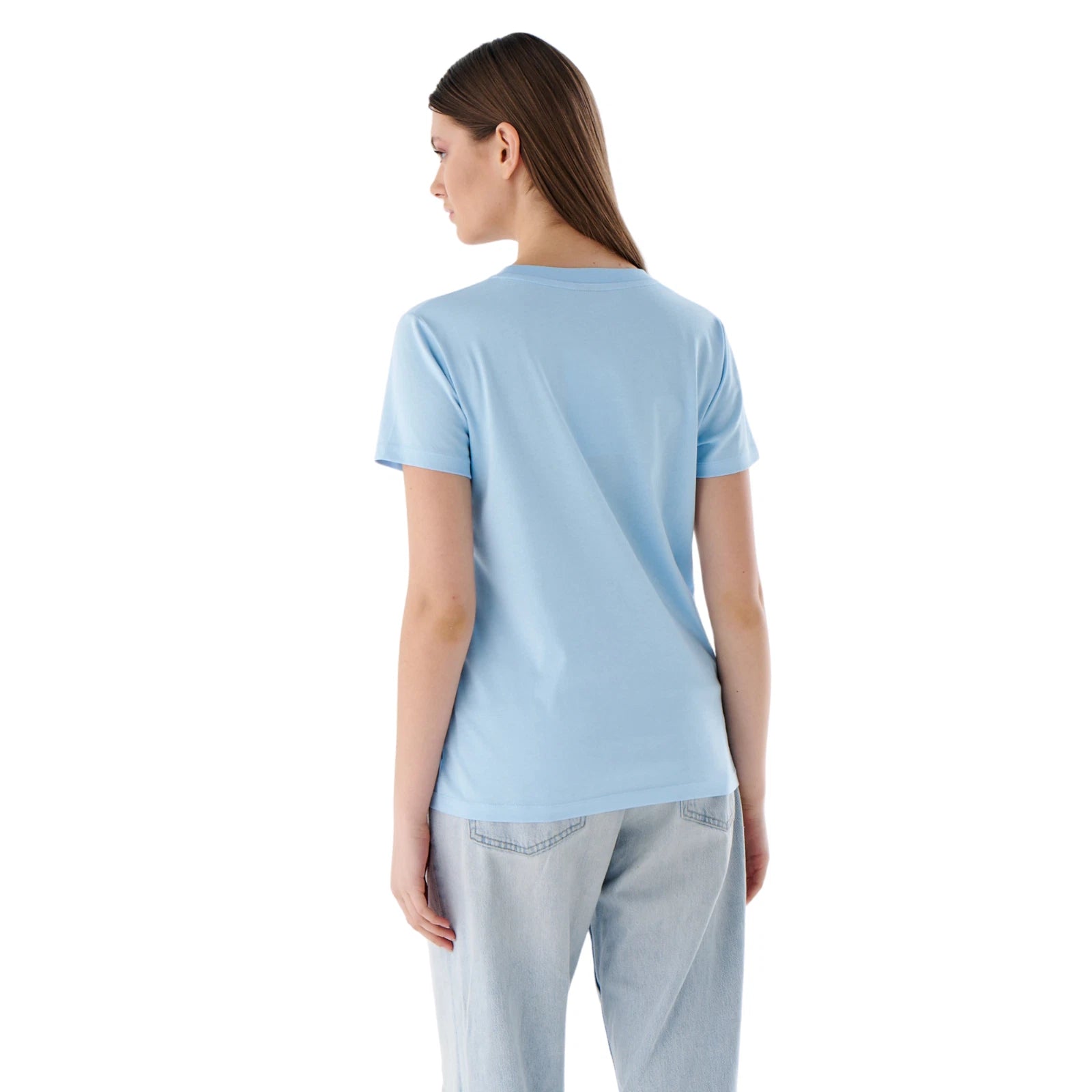 Damen Basic T-Shirt aus 100 % Jersey-Baumwolle mit Rundhals