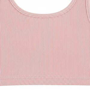Damen Tank Top Pink – Rib Detailaufnahme