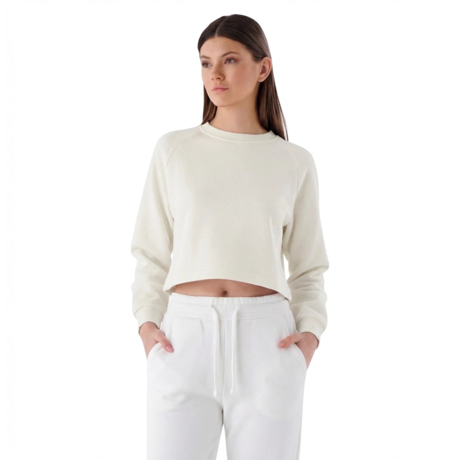 Damen Heavyweight Crop Sweatshirt aus Baumwollmix