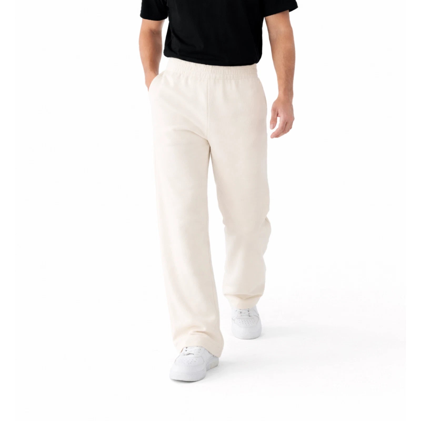 Herren Wide Leg Jogginghose aus Baumwollmix