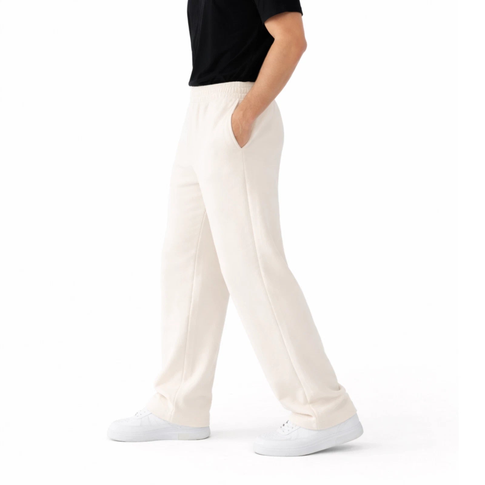 Herren Wide Leg Jogginghose aus Baumwollmix