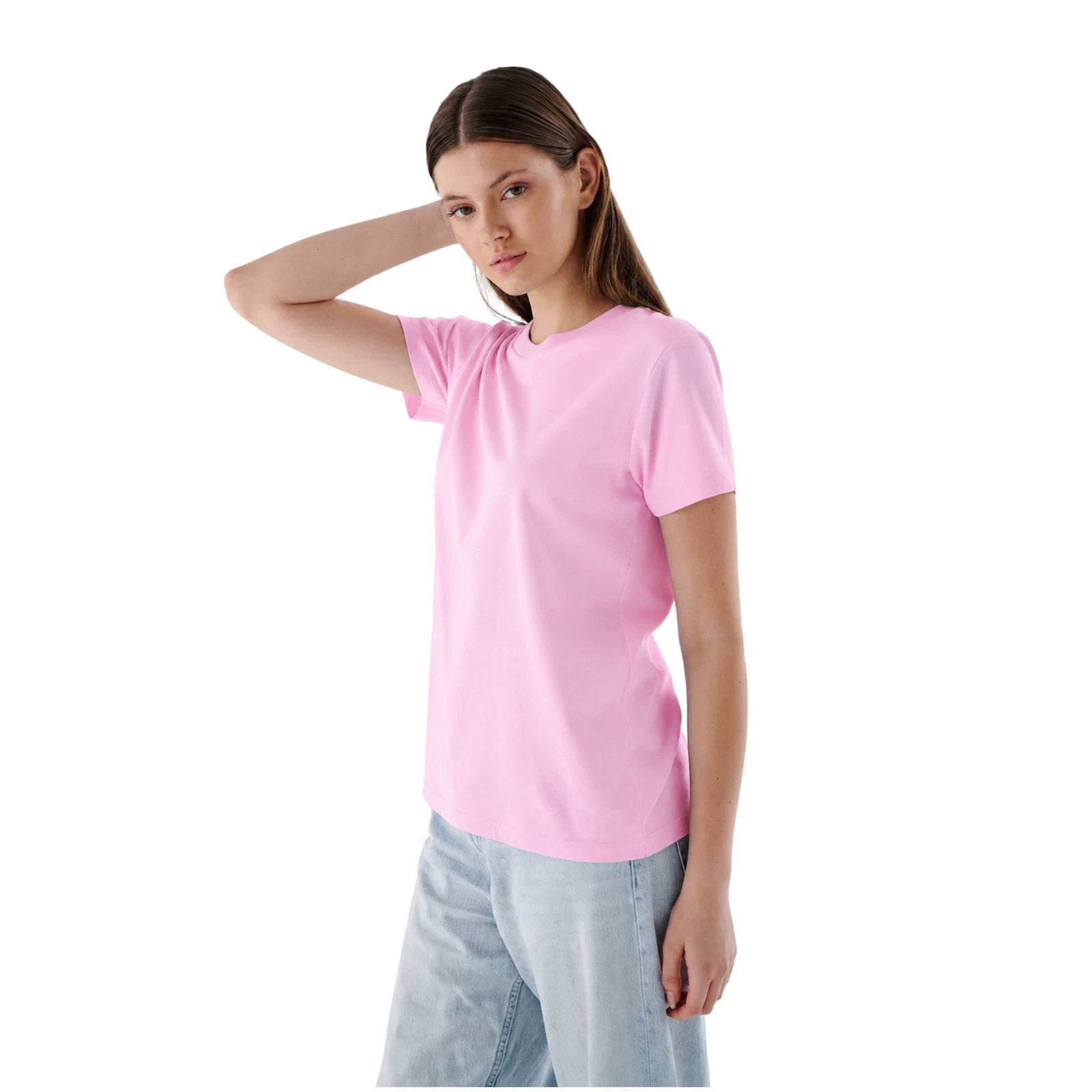 Damen Basic T-Shirt aus 100 % Jersey-Baumwolle mit Rundhals