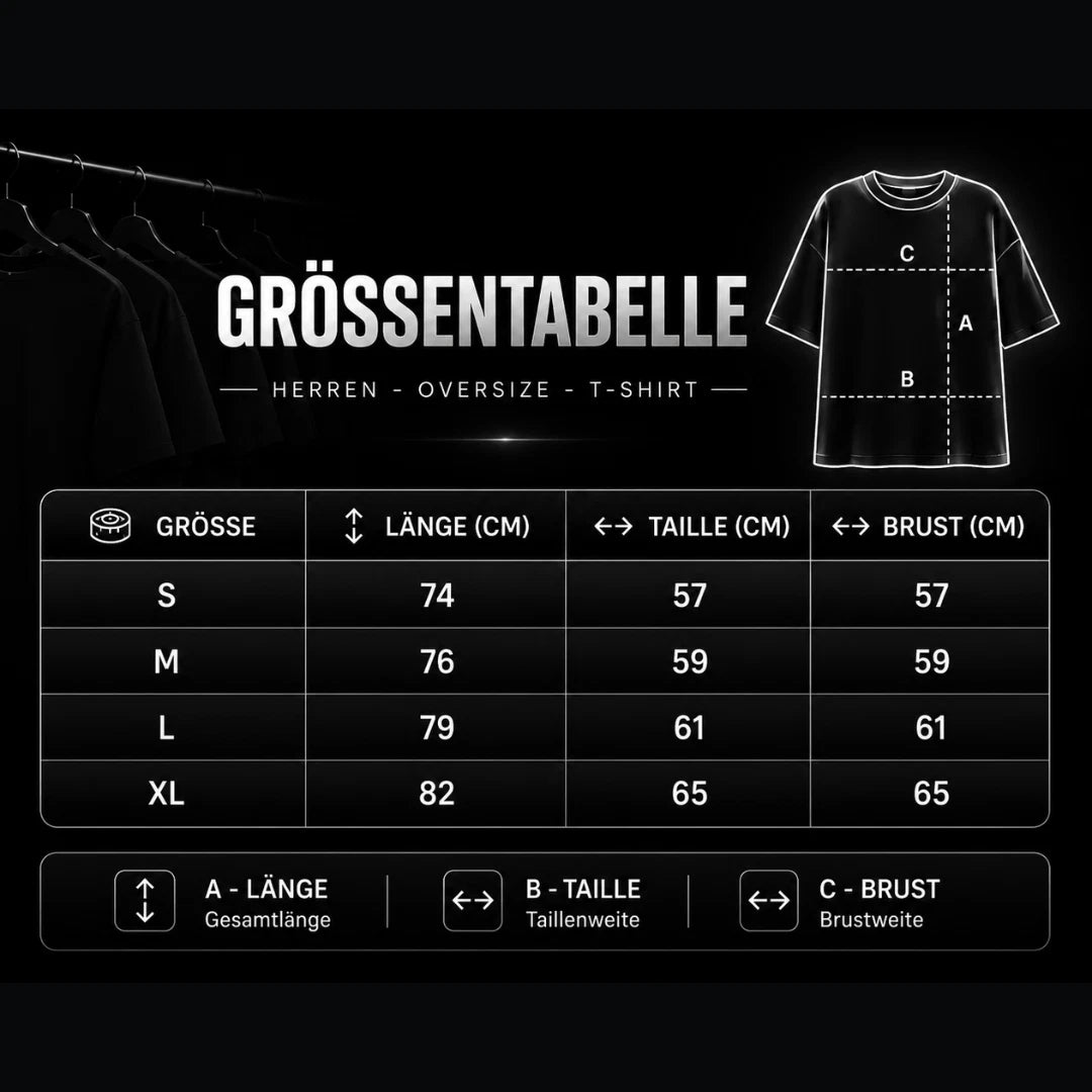 Herren T-Shirt - Oversized - 100% Baumwolle