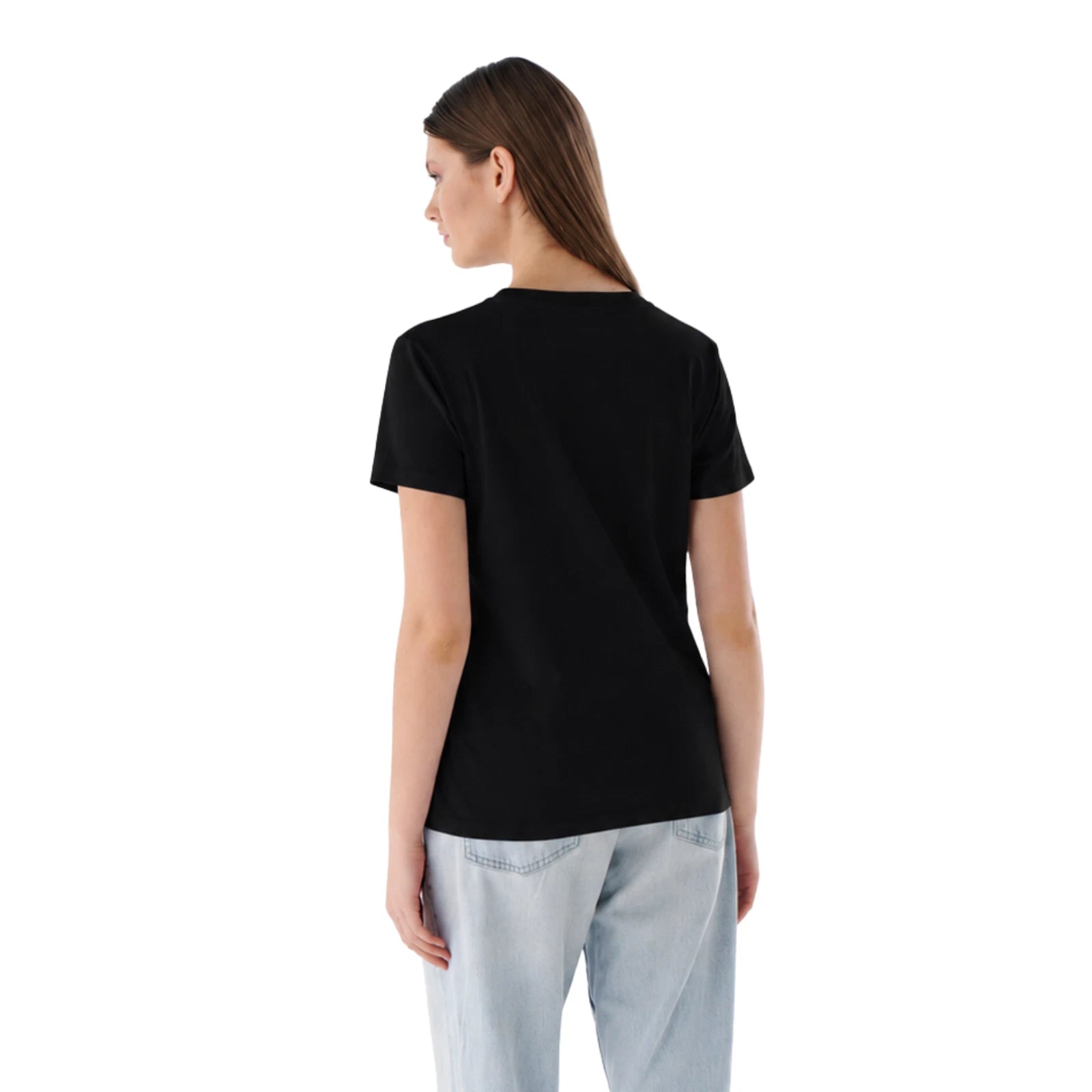 Damen Basic T-Shirt aus 100 % Jersey-Baumwolle mit Rundhals