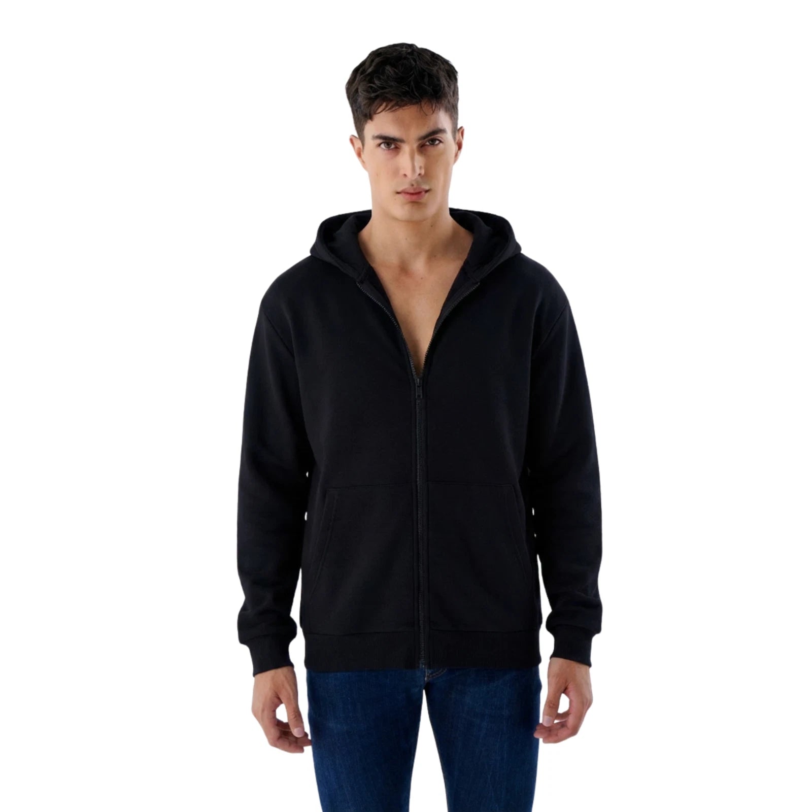 Herren Heavyweight Zip Hoodie mit Reißverschluss aus Baumwollmix