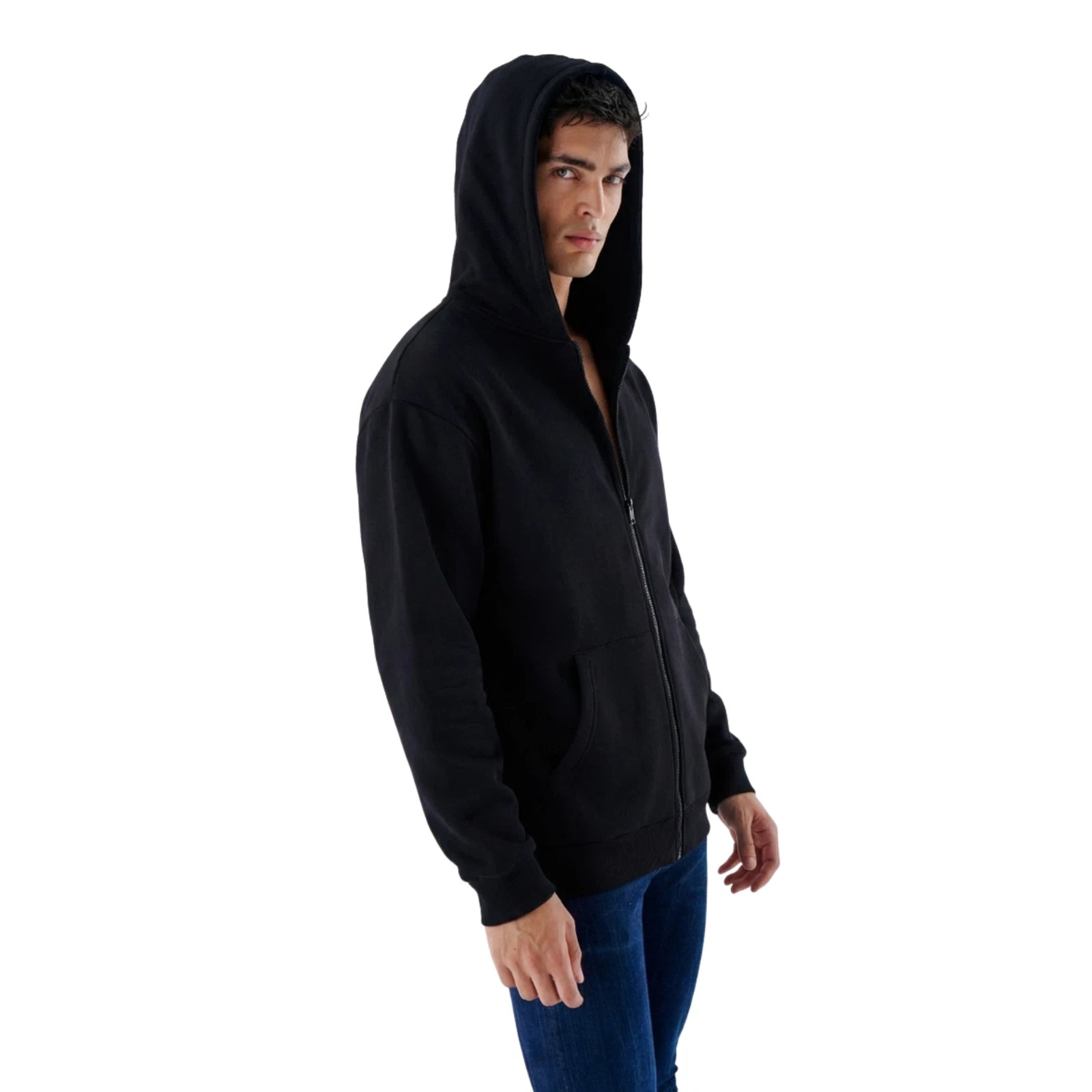 Herren Heavyweight Zip Hoodie mit Reißverschluss aus Baumwollmix