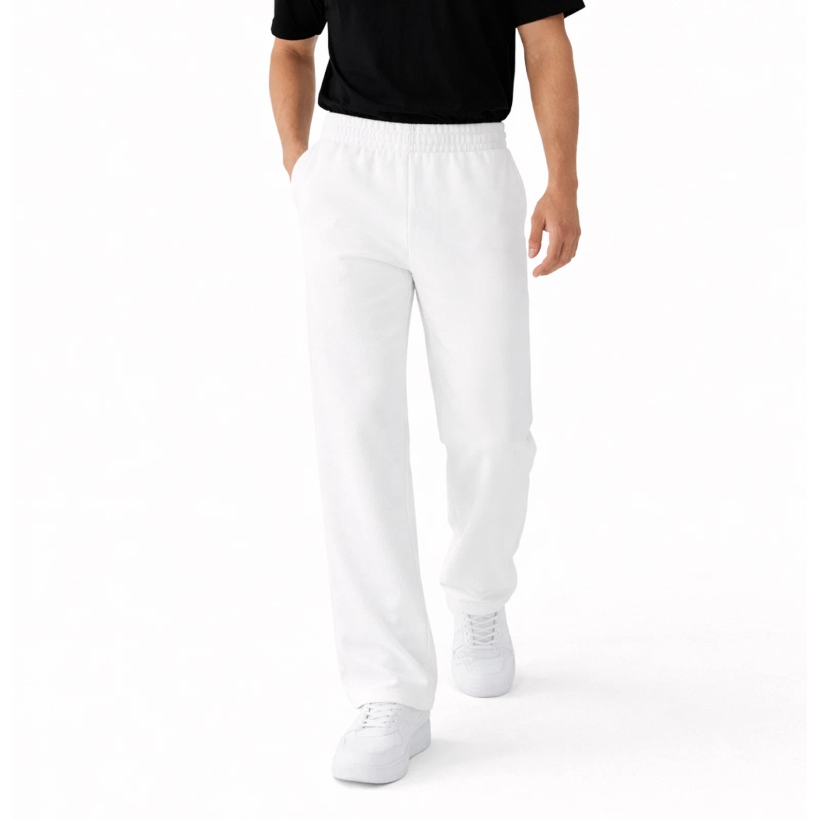 Herren Wide Leg Jogginghose aus Baumwollmix