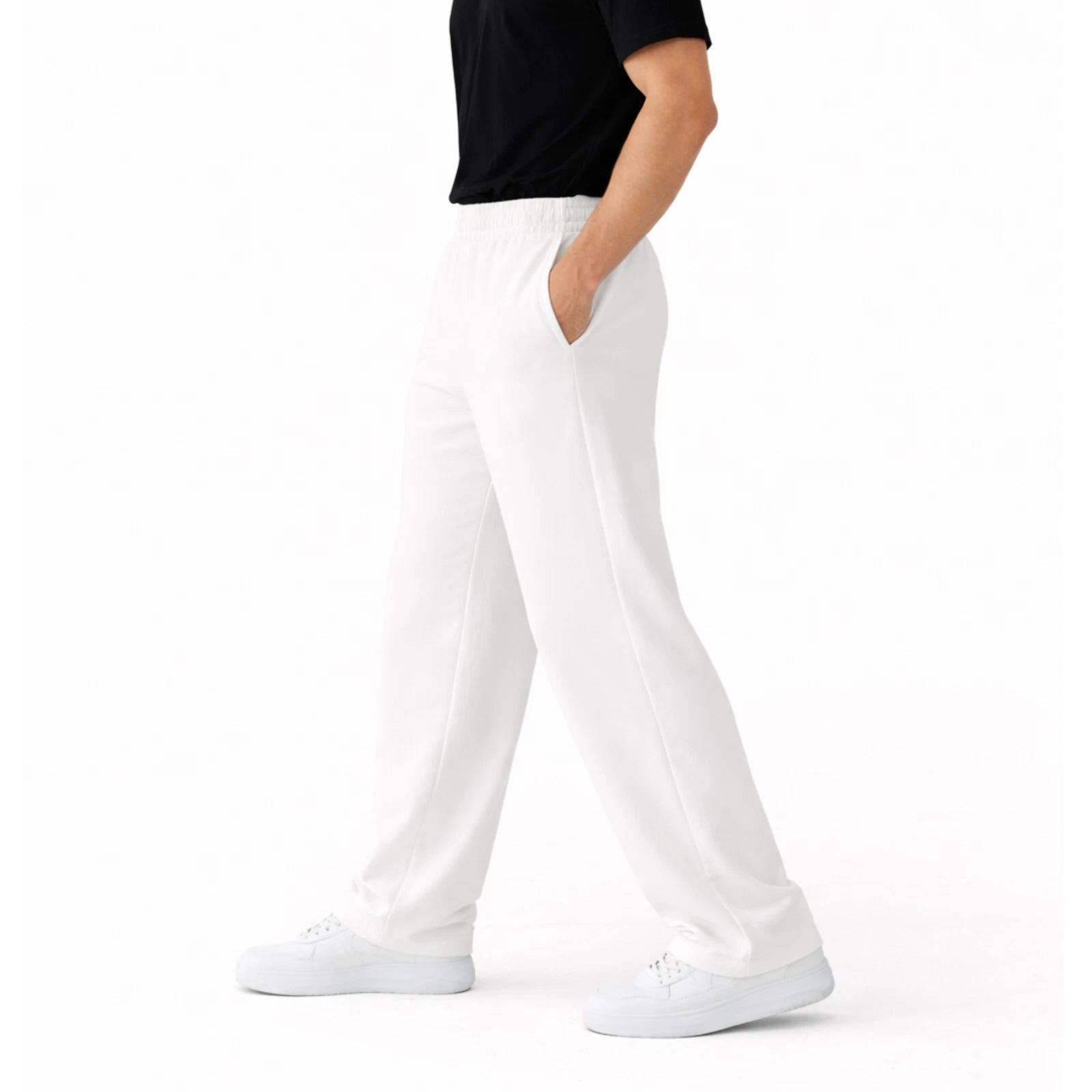 Herren Wide Leg Jogginghose aus Baumwollmix
